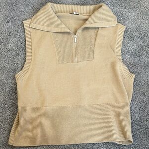 WeWoreWhat Beige Knit Sweater Vest